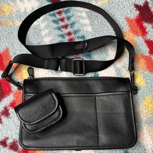 Coach Outlet Heritage Convertible Crossbody With Hybrid Pouch black leather